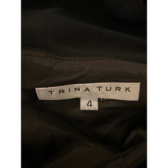 Trina Turk Los Angeles Black A-Line Flare Midi Size 4 Professional Workwear - Picture 5 of 6